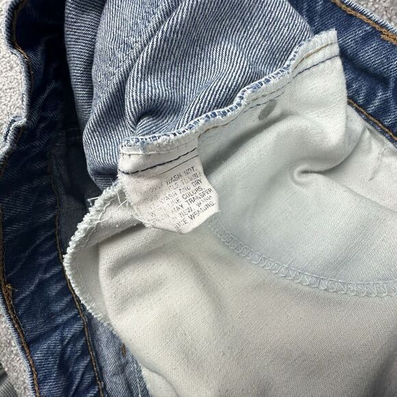 Vintage 90s Levis Cut Off Jorts Mens 31x7 Regular Orange Tab Shorts Denim Blue - Picture 8 of 9